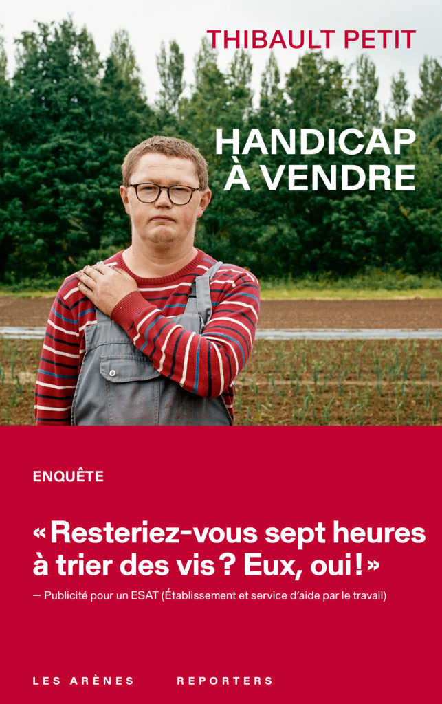 couverture du livre de Thibault Petit "Handicap à vendre" aux éditions Les Arènes